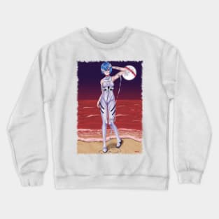 Rei Ayanami Bandage Background Jagged Crewneck Sweatshirt